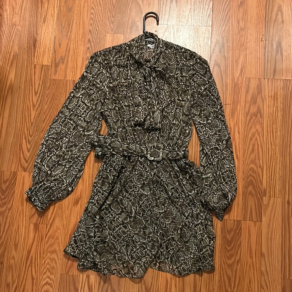 Zara L/S Snakeskin Dress